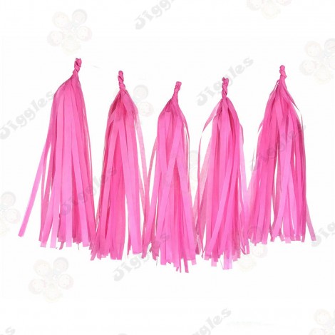 Hot Pink Tissue Paper Tassels 