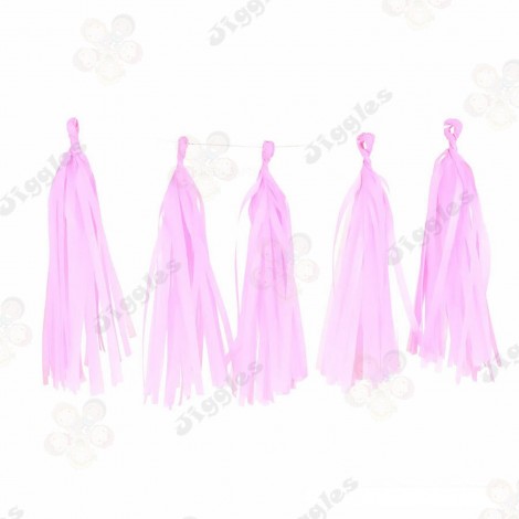 Pink Tissue Paper Tassels 