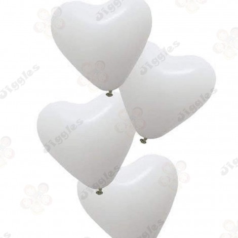 White Heart Matte Balloons 12inch
