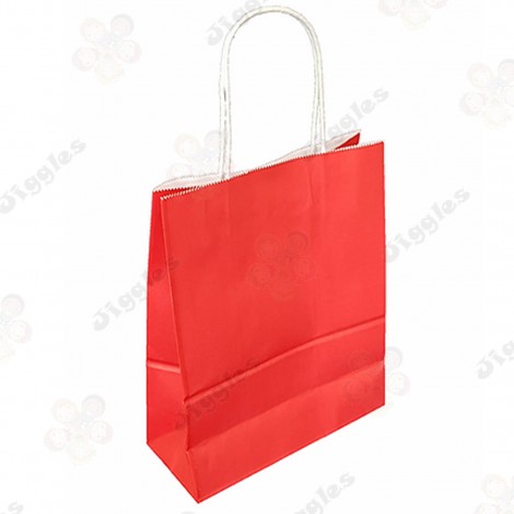 Christmas Red White Kraft Paper Medium Bag