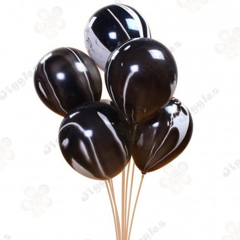 Marble Balloon Black 12"