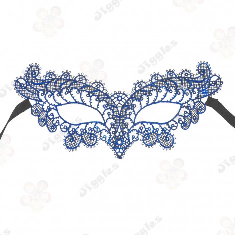 Blue Lace Catwoman Masquerade Mask