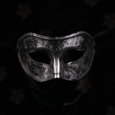 Roman Gladiator Retro Masquerade Mask Silver