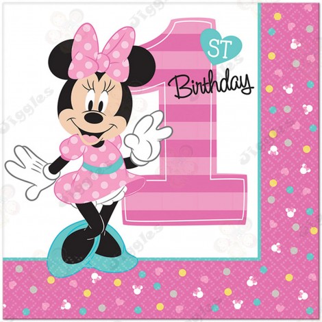 Minnie 1st Birthday Napkins