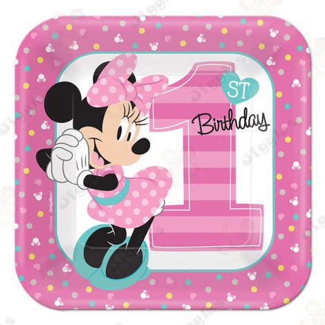 Minnie 1st Birthday Dessert Plates