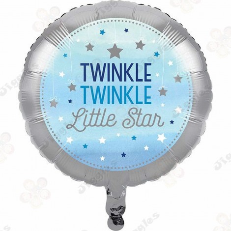 Twinkle Twinkle Little Star Foil Balloon Blue