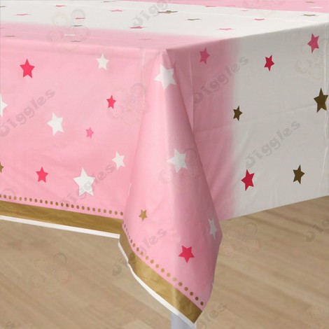 Twinkle Twinkle Little Star Table Cover Pink