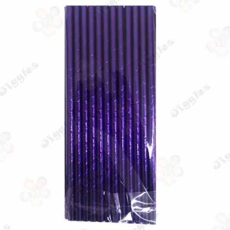 Metallic Purple Paper Straws