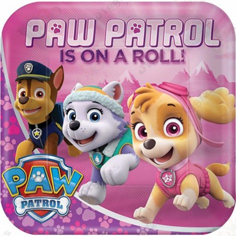 Paw Patrol Pink Paper Plates