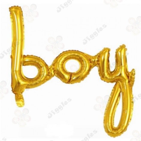 Boy Script Foil Balloon Gold