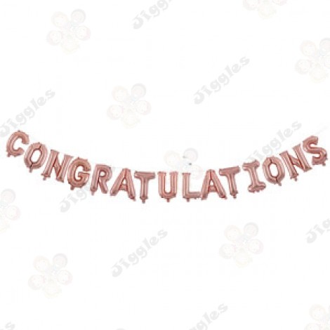 Congratulations Foil Balloons Set Rose Gold