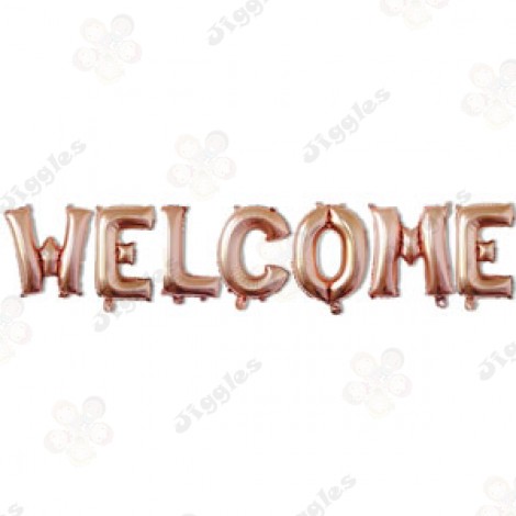 Welcome Foil Balloon Set Rose Gold