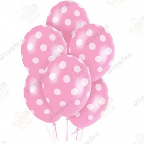 Polka Dot Balloons Pink 12"