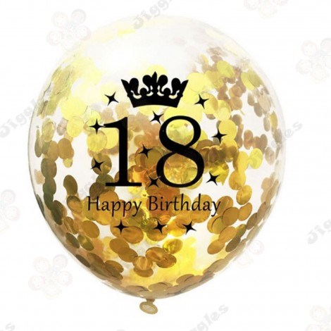 Gold Confetti Balloon 18th Birthday