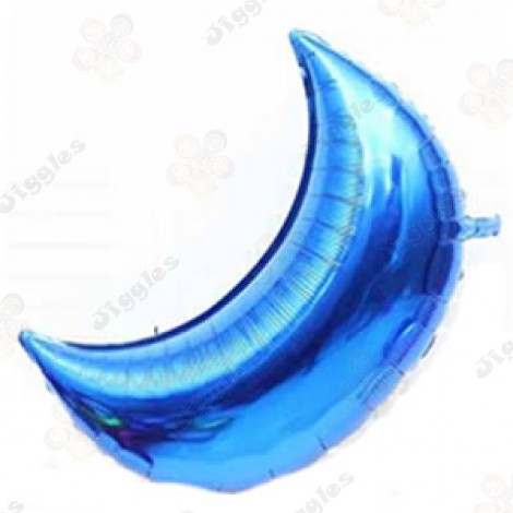 Crescent Moon Foil Balloon 24" Blue