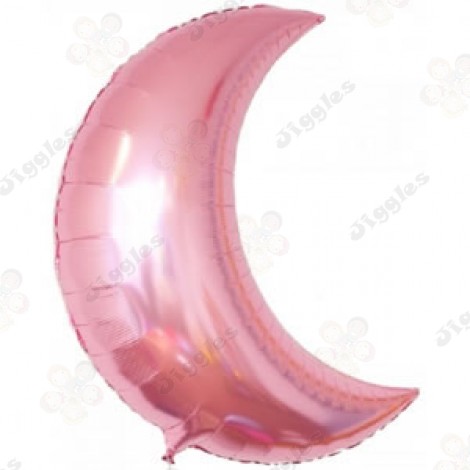 Crescent Moon Foil Balloon 24" Pink