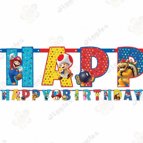 Super Mario Brothers Letter Banner