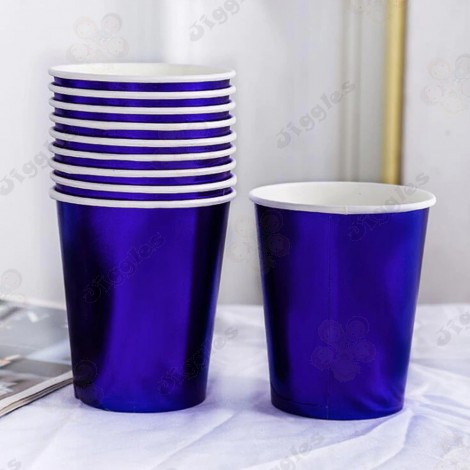 Metallic Blue Paper Cups