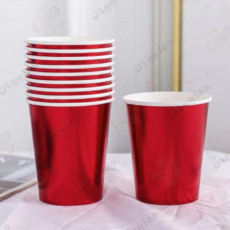 Metallic Red Paper Cups