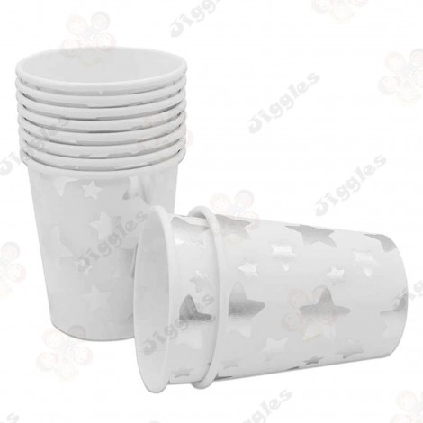 Silver Stars Paper Cups