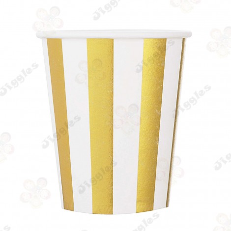 Gold Striped Paper Cups