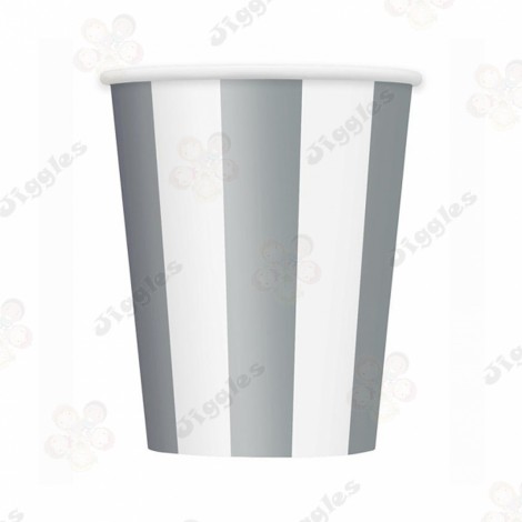 Silver Striped Paper Cups