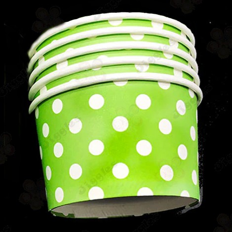 Light Green Polka Dot Candy Cups
