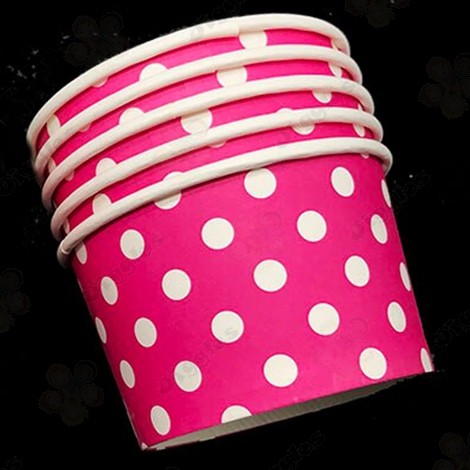 Hot Pink Polka Dot Candy Cups