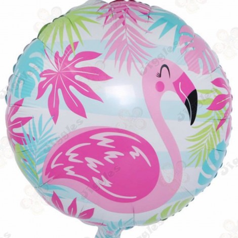 Flamingo Round Foil Balloon