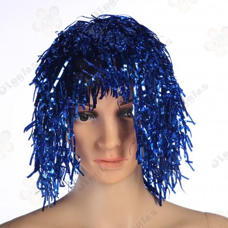 Blue Foil Wig