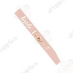 Bride to be Sash - Peach with Gold Text