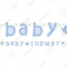 Baby Shower Banner Blue Elephant