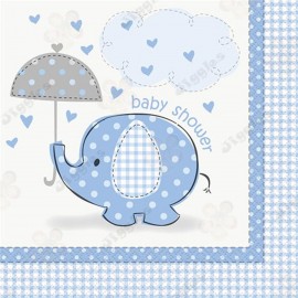 Baby Shower Napkins Blue Elephant