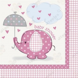 Baby Shower Napkins Pink Elephant