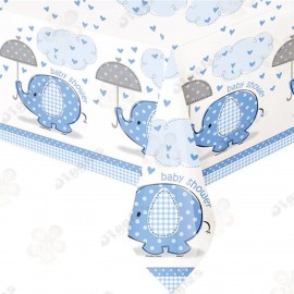Baby Shower Tablecover Blue Elephant