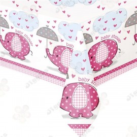 Baby Shower Tablecover Pink Elephant