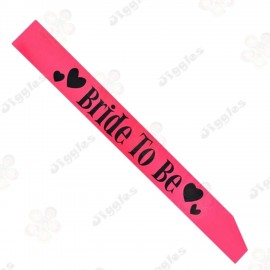 Bride to be Sash - Hot Pink with Black Text