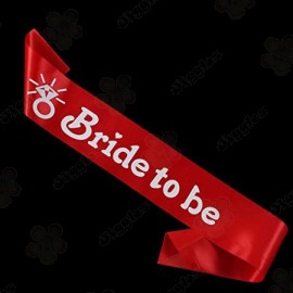 Bride to be Sash - Red with White Text 