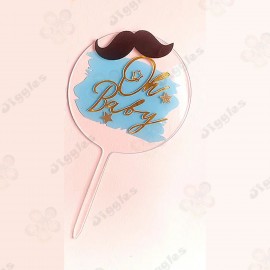 Oh Baby Acrylic Cake Topper Moustache