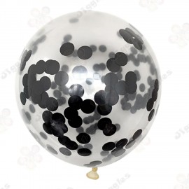 Confetti Balloon Black 12"