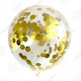 Confetti Balloon Gold 12"