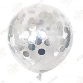 Confetti Balloon Silver 12"