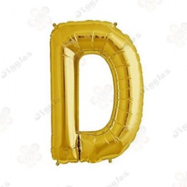 Foil Letter Balloon D Gold 