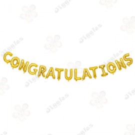Congratulations Foil Balloons Set Gold