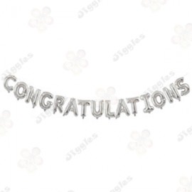 Congratulations Foil Balloons Set Silver