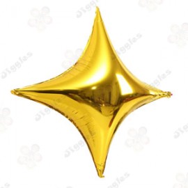 Gold 4 Point Star Foil Balloon 