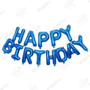 Happy Birthday Foil Balloon Set Blue