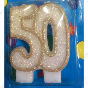 50th Glitter Candle