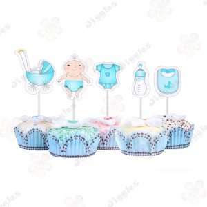 Baby Shower Cupcake Toppers Blue
