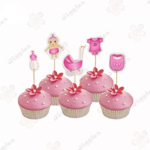 Baby Shower Cupcake Toppers Pink